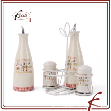 ceramic seasoning bottle set of 4 with holder